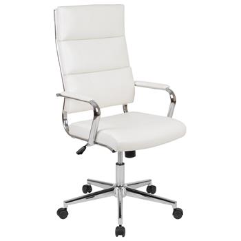 Flash Furniture High Back White LeatherSoft Contemporary Panel Executive Swivel Office Chair