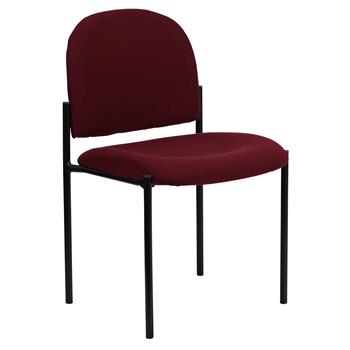 Flash Furniture Tania Comfort Stackable Reception Chair, Steel Side, Burgundy Fabric