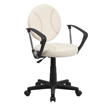 Flash Furniture Baseball Swivel Task Office Chair With Arms