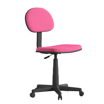 Flash Furniture Low Back Adjustable Student Swivel Task Office Chair with Padded Mesh Seat And Back, Dark Pink