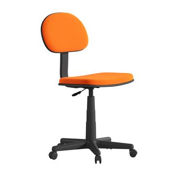 Flash Furniture Low Back Adjustable Student Swivel Task Office Chair with Padded Mesh Seat And Back, Light Orange