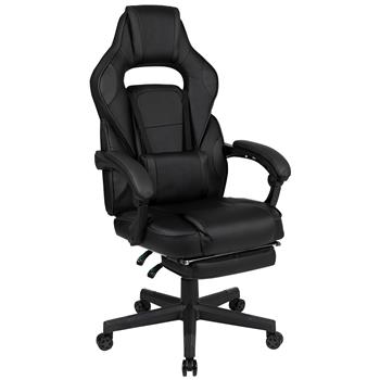 Flash Furniture X40 Ergonomic Gaming Chair With Fully Reclining Back &amp; Arms, Slide-Out Footrest, Massaging Lumbar, Black