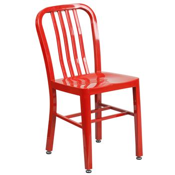 Flash Furniture Indoor-Outdoor Chair, Metal, Red