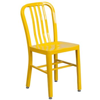 Flash Furniture Indoor-Outdoor Chair, Metal, Yellow