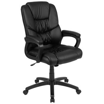 Flash Furniture Fundamentals Big &amp; Tall 400 lb. Rated Black LeatherSoft Swivel Office Chair With Padded Arms