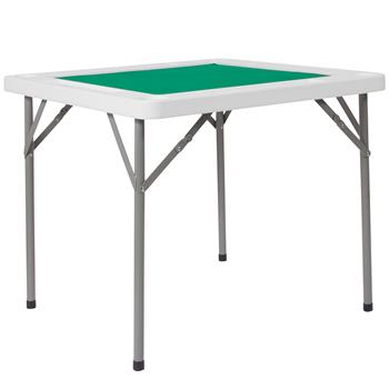 Flash Furniture 34.5&quot; Square 4-Player Folding Card Game Table With Green Playing Surface &amp; Cup Holders