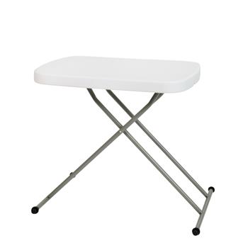 Flash Furniture 26&quot; Indoor/Outdoor Plastic Folding Table, Adjustable Height, Commercial Grade, Granite White