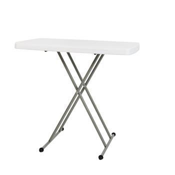 Flash Furniture 30&quot; Indoor/Outdoor Plastic Folding Table, Adjustable Height, Commercial Grade, Granite White