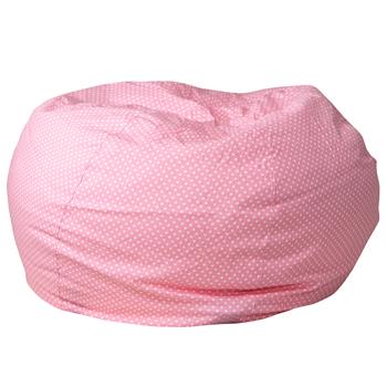 Flash Furniture Oversized Bean Bag Chair For Kids And Adults, Light Pink Dot