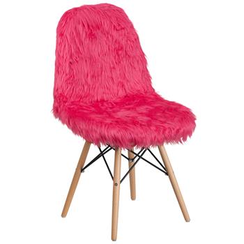 Flash Furniture Shaggy Dog Accent Chair, Hot Pink