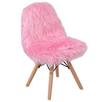 Flash Furniture Kids Shaggy Dog Light Pink Accent Chair