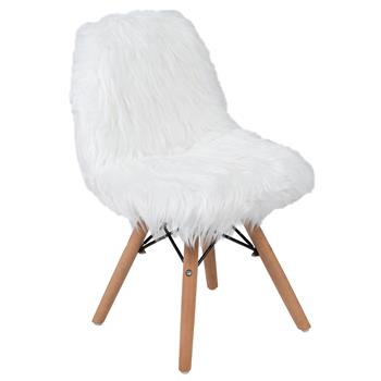 Flash Furniture Kids Shaggy Dog White Accent Chair