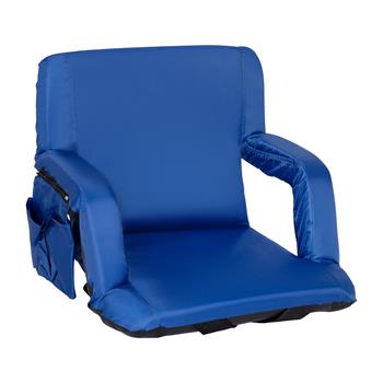 Flash Furniture Portable Lightweight Reclining Stadium Chair with Armrests, Blue