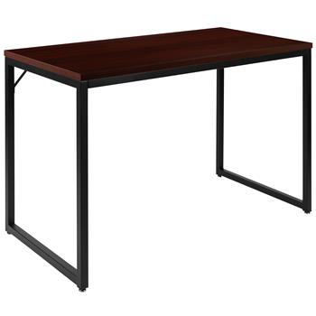Flash Furniture 47&quot; Tiverton Industrial Modern Desk For Office/Home, Mahogany/Black
