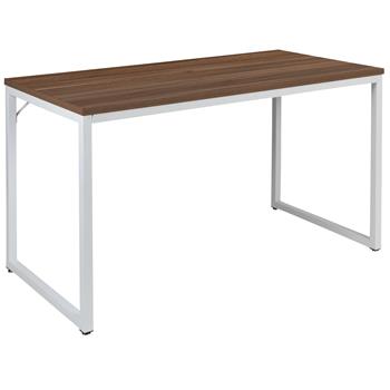 Flash Furniture 47&quot; Tiverton Industrial Modern Desk, Walnut/White