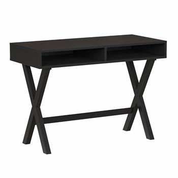 Flash Furniture Home Office Desk With Open Storage Compartments, Black