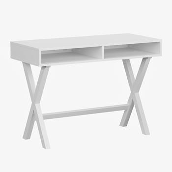 Flash Furniture Home Office Desk With Open Storage Compartments, White