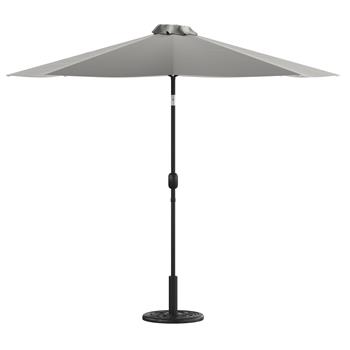 Flash Furniture Umbrella with Standing Umbrella Base, Crank and Tilt Function, 9 ft Round, Gray
