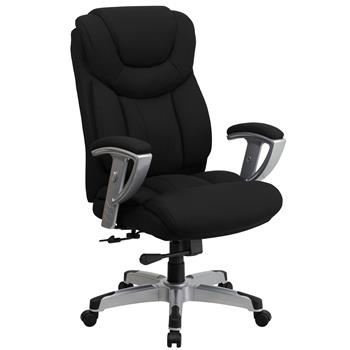Flash Furniture HERCULES Series Big &amp; Tall 400 lb. Rated Black Fabric Executive Swivel Chair with Adjustable Arms