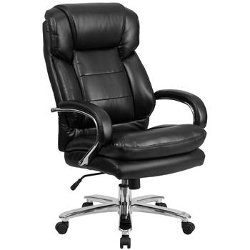 Flash Furniture Big &amp; Tall Black LeatherSoft Swivel Executive Desk Chair With Wheels