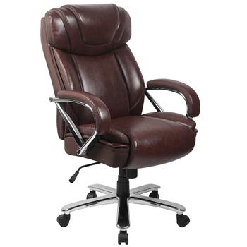 Flash Furniture HERCULES Series Big &amp; Tall Brown LeatherSo&#39; Executive Swivel Ergonomic Office Chair with Extra Wide Seat