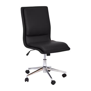 Flash Furniture Madigan Mid-Back Armless Swivel Task Office Chair, Adjustable Chrome Base, Black