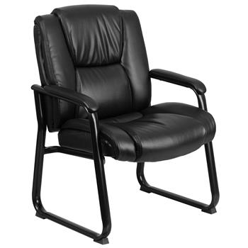 Flash Furniture Black LeatherSoft Side Chair for Reception and Office