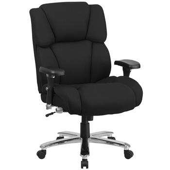 Flash Furniture HERCULES Series 24/7 Intensive Use Big &amp; Tall, Black Fabric Executive Ergonomic Office Chair w/ Lumbar Knob