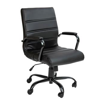 Flash Furniture Leathersoft Executive Swivel Office Chair, Mid Back, Black
