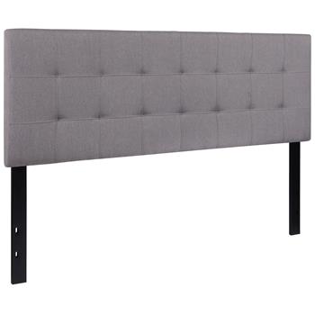 Flash Furniture Bedford Tufted Upholstered Queen Size Headboard in Light Gray Fabric