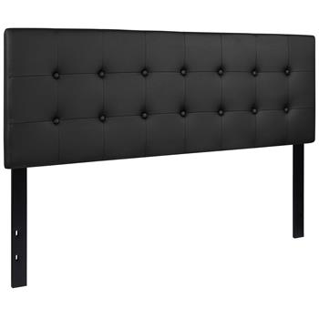 Flash Furniture Lennox Tufted Upholstered Queen Size Headboard In Black Vinyl