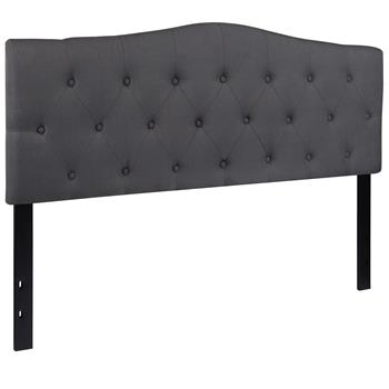 Flash Furniture Cambridge Tufted Upholstered Queen Size Headboard in Dark Gray Fabric