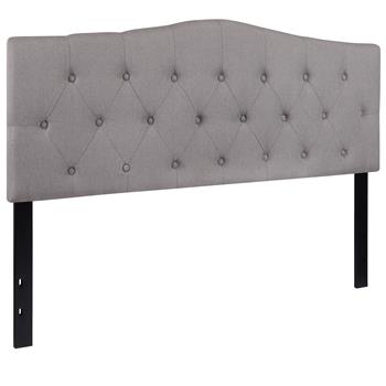 Flash Furniture Cambridge Tufted Upholstered Queen Size Headboard In Light Gray Fabric
