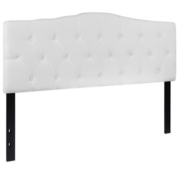 Flash Furniture Cambridge Tufted Upholstered Queen Size Headboard in White Fabric