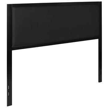 Flash Furniture Melbourne Metal Upholstered Queen Size Headboard In Black Fabric