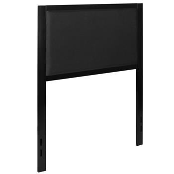 Flash Furniture Melbourne Metal Upholstered Twin Size Headboard, Black Fabric