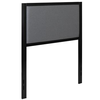 Flash Furniture Melbourne Metal Upholstered Twin Size Headboard, Dark Gray Fabric