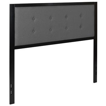 Flash Furniture Bristol Metal Tufted Upholstered Full Size Headboard, Dark Gray Fabric