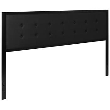 Flash Furniture Bristol Metal Tufted Upholstered King Size Headboard, Black Fabric