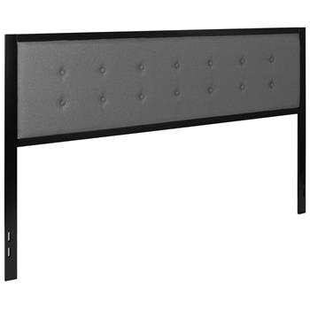 Flash Furniture Bristol Metal Tufted Upholstered King Size Headboard, Dark Gray Fabric