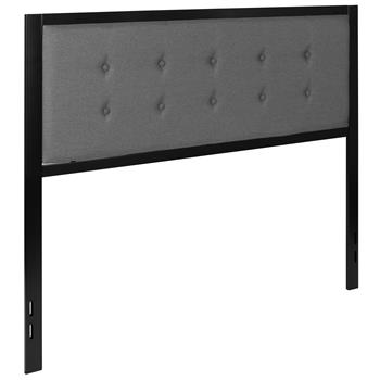 Flash Furniture Bristol Metal Tufted Upholstered Queen Size Headboard, Dark Gray Fabric