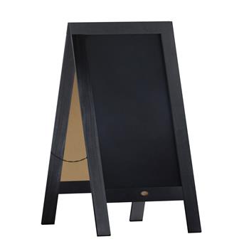 Flash Furniture Canterbury Vintage Wooden A-Frame Magnetic Chalkboard Sign, 40 in x 20 in, Indoor/Outdoor, Freestanding, Double Sided, Black