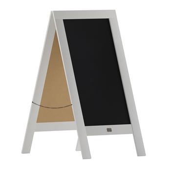 Flash Furniture Canterbury Wooden A-Frame Magnetic Chalkboard Sign Set, 40 in x 20 in, Indoor/Outdoor, 8 Chalk Markers, 10 Stencils, 2 Magnets, White