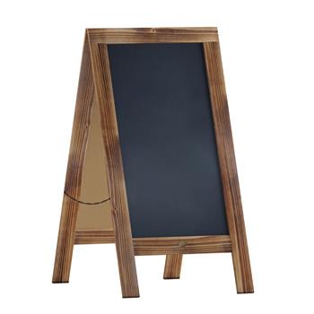 Flash Furniture Canterbury Vintage Wooden A-Frame Magnetic Chalkboard Sign, 40 in x 20 in, Indoor/Outdoor, Freestanding, Double Sided, Rustic Brown