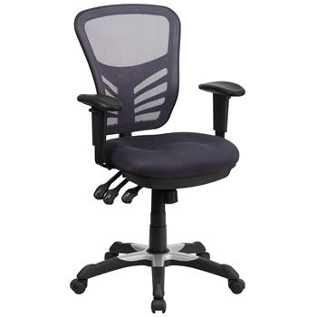 Flash Furniture Mid-Back Dark Gray Mesh Multifunction Executive Swivel Ergonomic Office Chair With Adjustable Arms