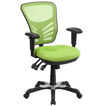 Flash Furniture Mid-Back Green Mesh Multifunction Executive Swivel Ergonomic Office Chair with Adjustable Arms