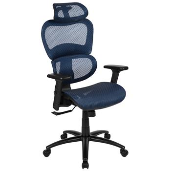 Flash Furniture Ergonomic Mesh Office Chair With Lumbar Support, Synchro-Tilt, Adjustable, Blue