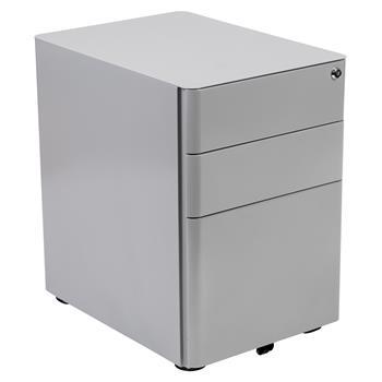Flash Furniture Modern 3-Drawer Mobile Locking Filing Cabinet With Anti-Tilt Mechanism, Gray