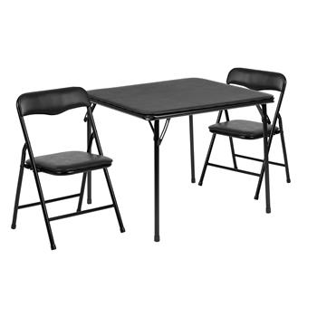 Flash Furniture Kids Black 3-Piece Folding Table And Chair Set