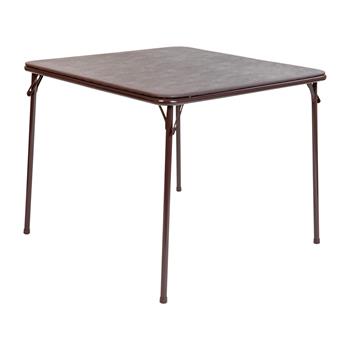 Flash Furniture Lightweight Folding Card Table, Collapsible Legs, Brown
